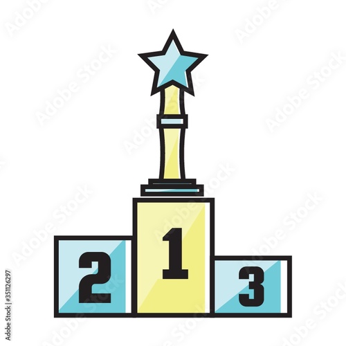 Star trophy on winner podium
