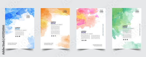 Hand drawn watercolor vector textures.	
