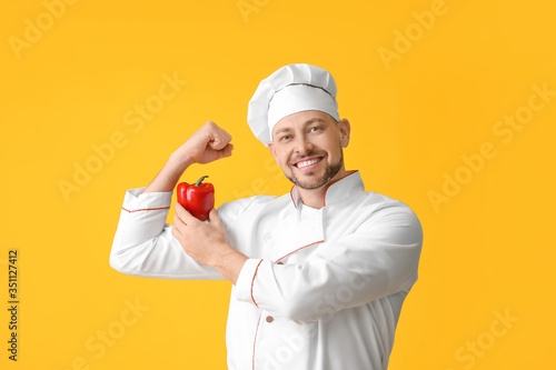 Portrait of male chef on co...