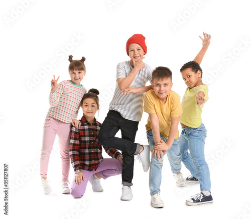 Cute little dancers on whit...