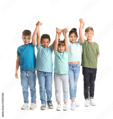 Cute little dancers on whit...