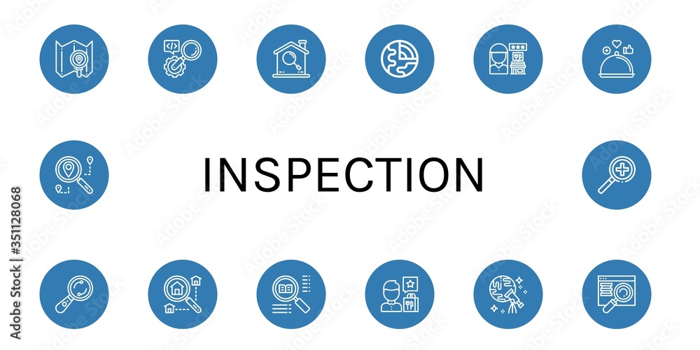 inspection simple icons set inspection simple icons set