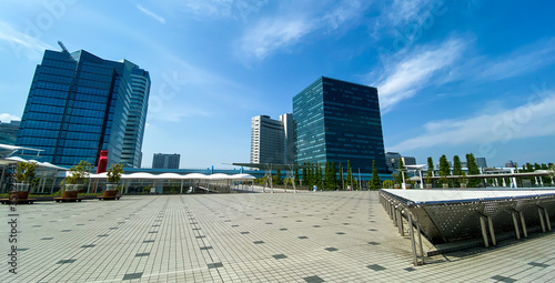 TOKYO, JAPAN. May 1st 2020. Tokyo Big sight & Ariake Street View, with Very Few People Empty city photo