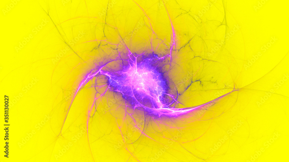 3D rendering abstract yellow fractal light background 3D rendering abstract yellow fractal light background