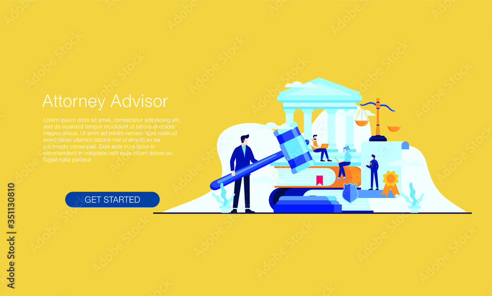 attorney advisor vector illustration concept template background can be