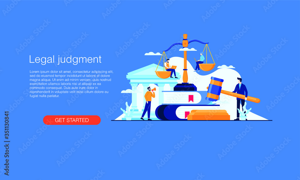 legal judgment vector illustration concept template background can be use for presentation web banner UI UX landing page