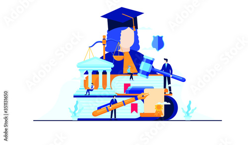 law and justice education vector illustration concept template background can be use for presentation web banner UI UX landing page
