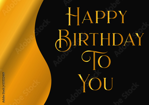 wishing card with golden text for birthday