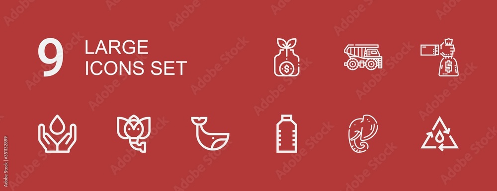 Editable 9 large icons for web and mobile Editable 9 large icons for web and mobile