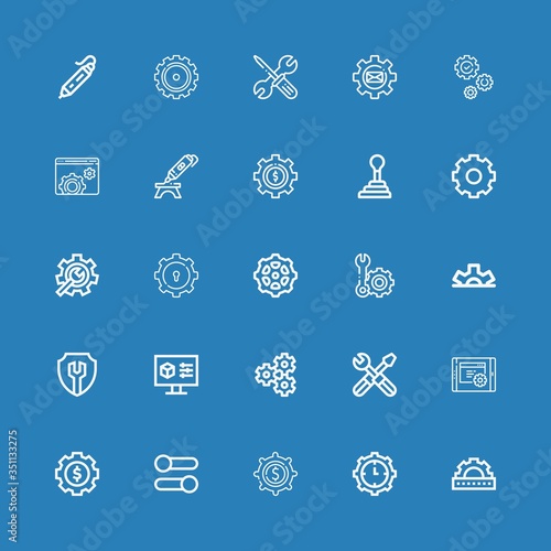 Editable 25 mechanism icons for web and mobile