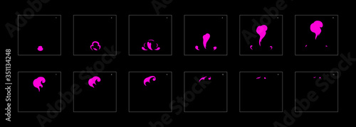 Poison explosion effect. Explosion Animation effect. Animation Sprite sheet for games, cartoon or animation. vector style animation effect 1018.