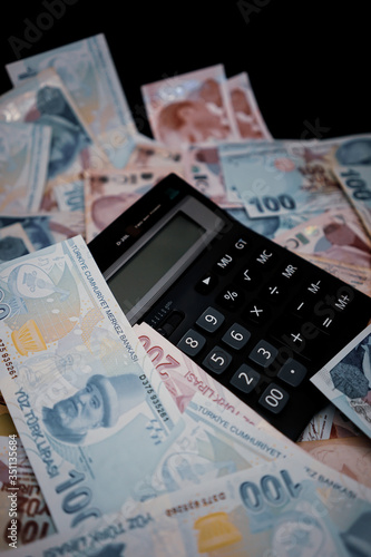 Turkish liras and calculator