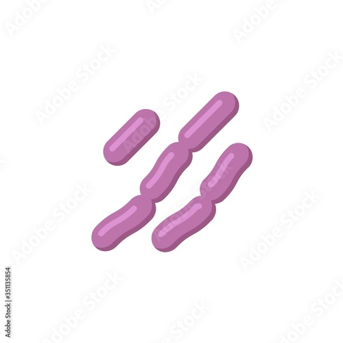 Lactococcus bacteria flat icon, vector sign, Virus cells, bacteria colorful pictogram isolated on white. Symbol, logo illustration. Flat style design