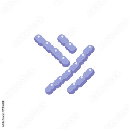 Enterococcal Infection flat icon, vector sign, enterococcus bacteria cells colorful pictogram isolated on white. Symbol, logo illustration. Flat style design