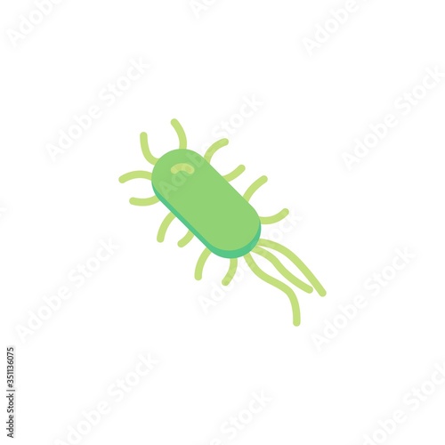 E. Coli Bacteria Infection flat icon, vector sign, Escherichia coli colorful pictogram isolated on white. Symbol, logo illustration. Flat style design photo