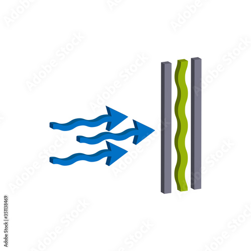 Wind barrier layer icon.Vector isometric and 3D view.