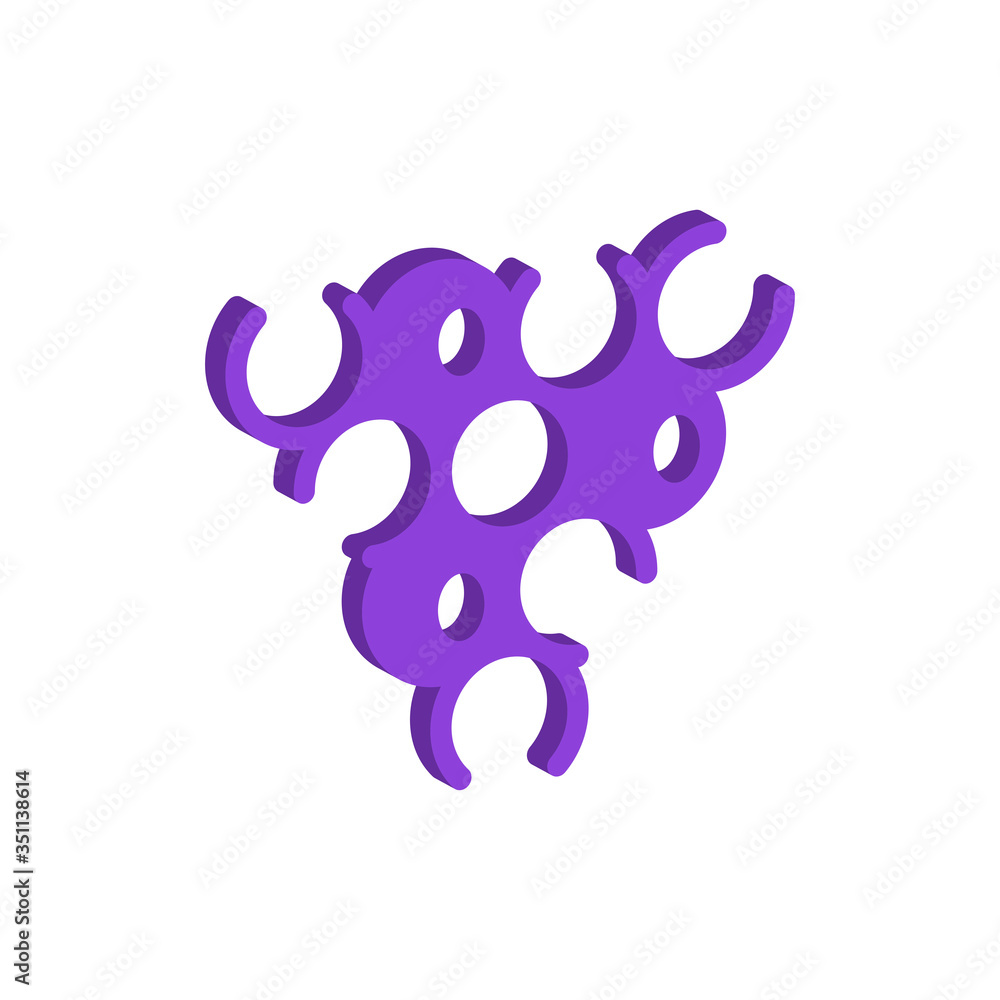 Grapes icon.Vector isometric and 3D view. Grapes icon.Vector isometric and 3D view.
