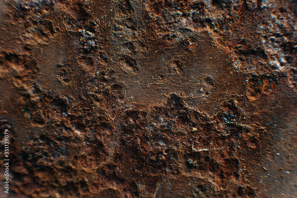 A sheet of rusty iron. Texture, rust texture. Close-up .Macro. Corrosion of metal A sheet of rusty iron. Texture, rust texture. Close-up .Macro. Corrosion of metal