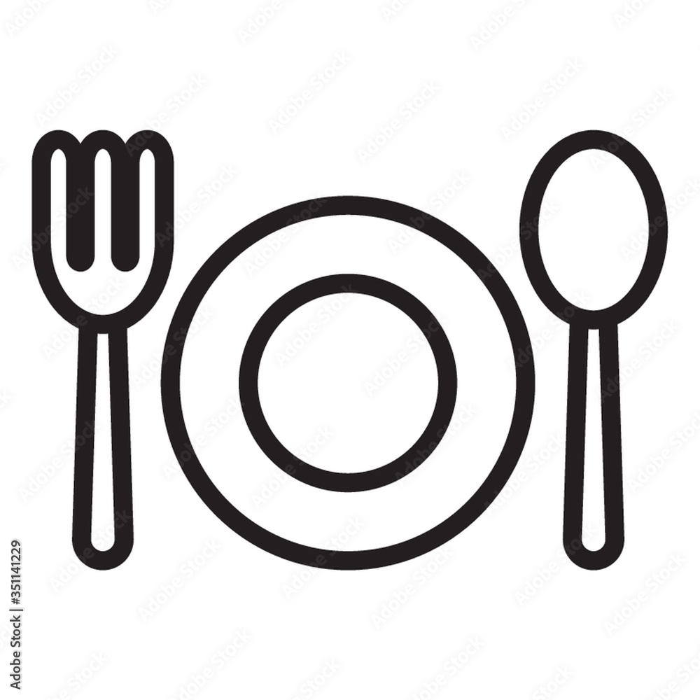 A plate with a fork and spoon A plate with a fork and spoon