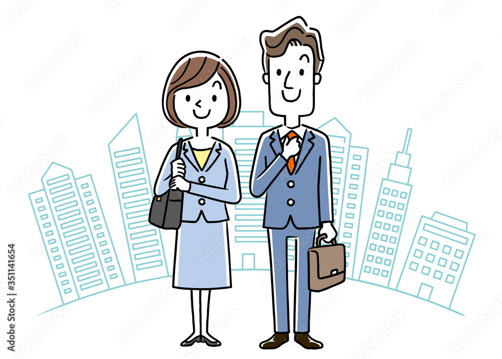 Stock illustration: new employee, recruit, young men and women Stock illustration: new employee, recruit, young men and women