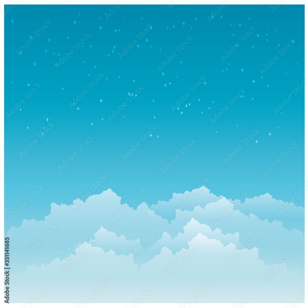 Obraz premium A blue sky with clouds illustration.