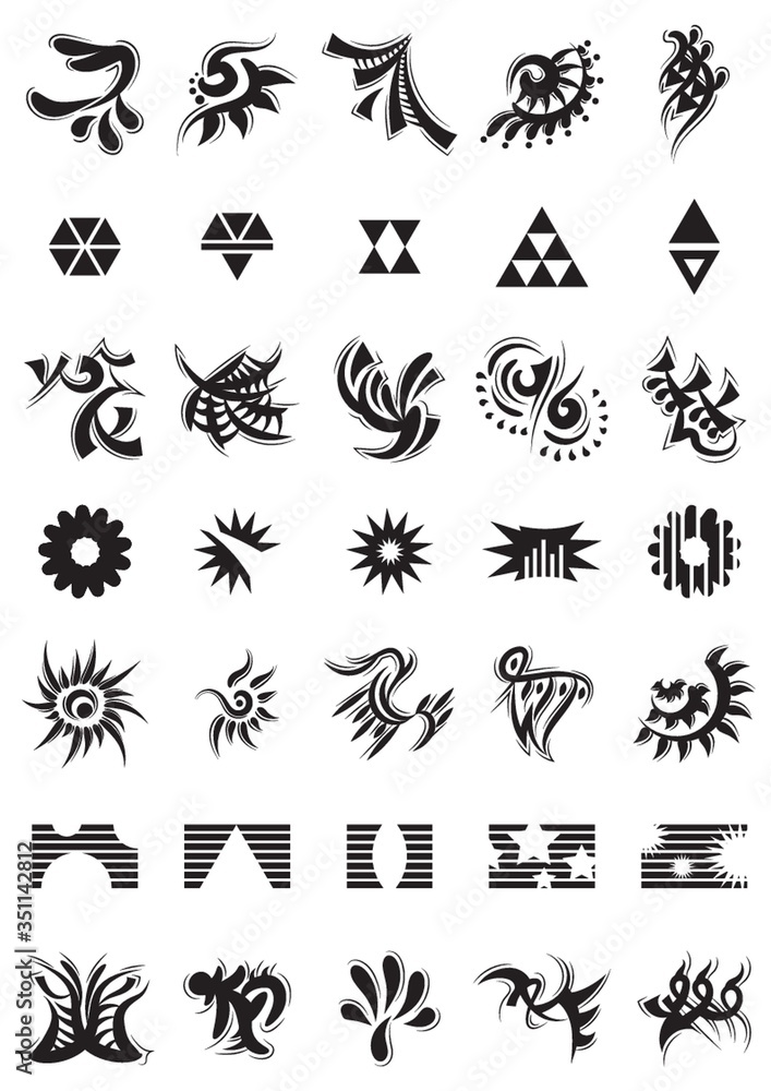 set of abstract icons set of abstract icons