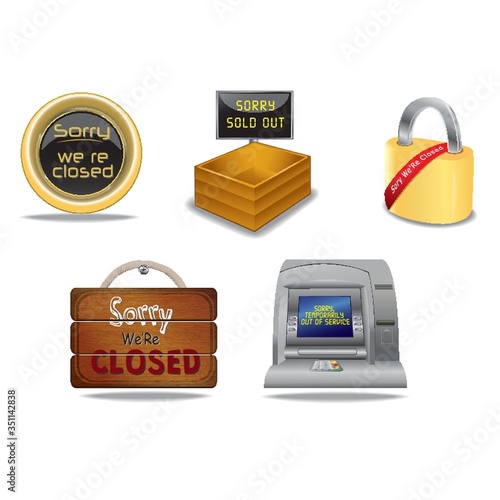 collection of sorry we are closed boards