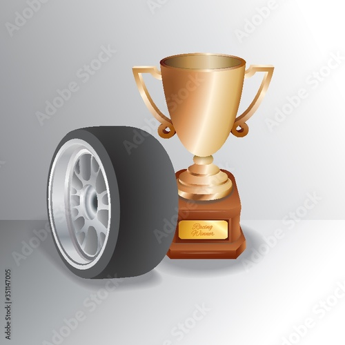 Trophy with tyre