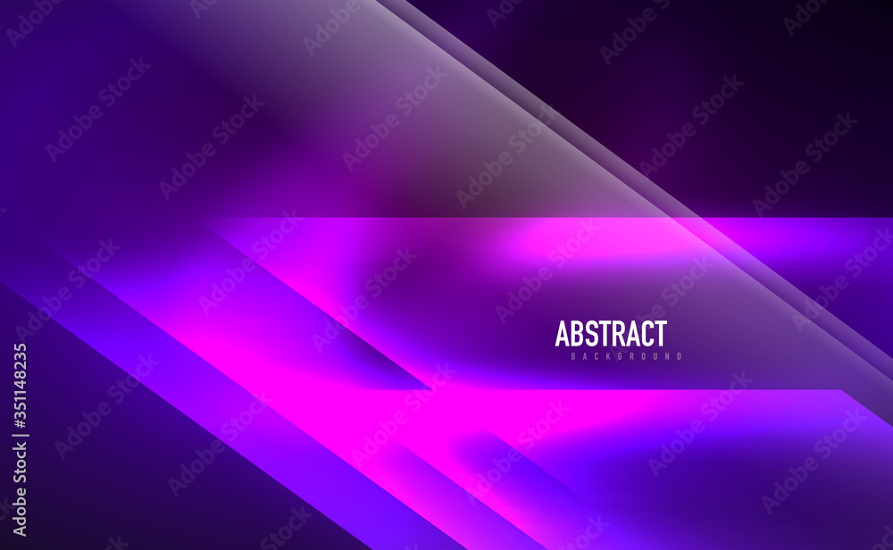 Dynamic neon shiny abstract background. Trendy abstract layout template for business or technology presentation, internet poster or web brochure cover, wallpaper