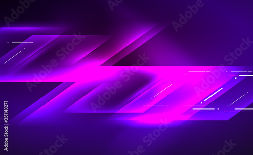 Dynamic neon shiny abstract background. Trendy abstract layout template for business or technology presentation, internet poster or web brochure cover, wallpaper