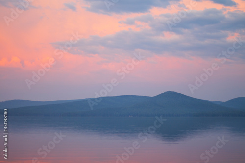 Early morning on the lake Turgoyak   Russia