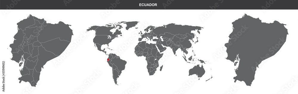 vector map flag of Ecuador isolated on white background