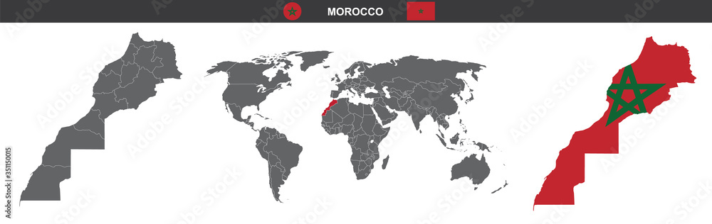 vector map flag of Morocco isolated on white background