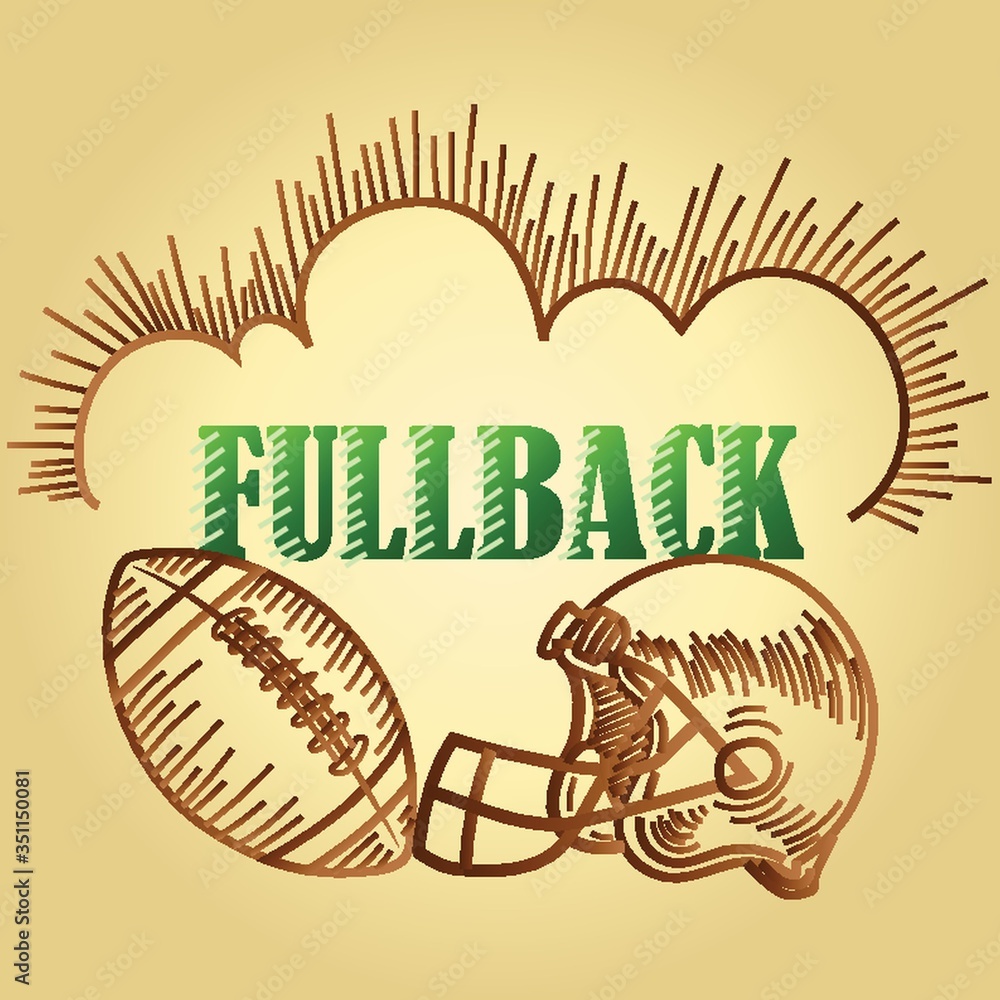 Fototapeta premium football fullback position text