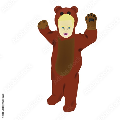 Child in a bear costume