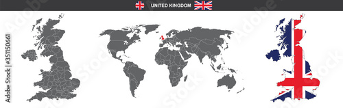 vector map ensign of United Kingdom isolated on white background
