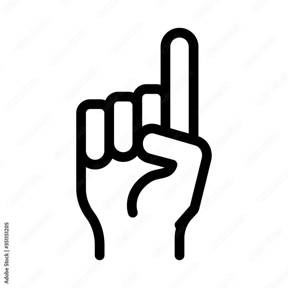 Obraz premium finger pointing up icon vector. finger pointing up sign. isolated contour symbol illustration