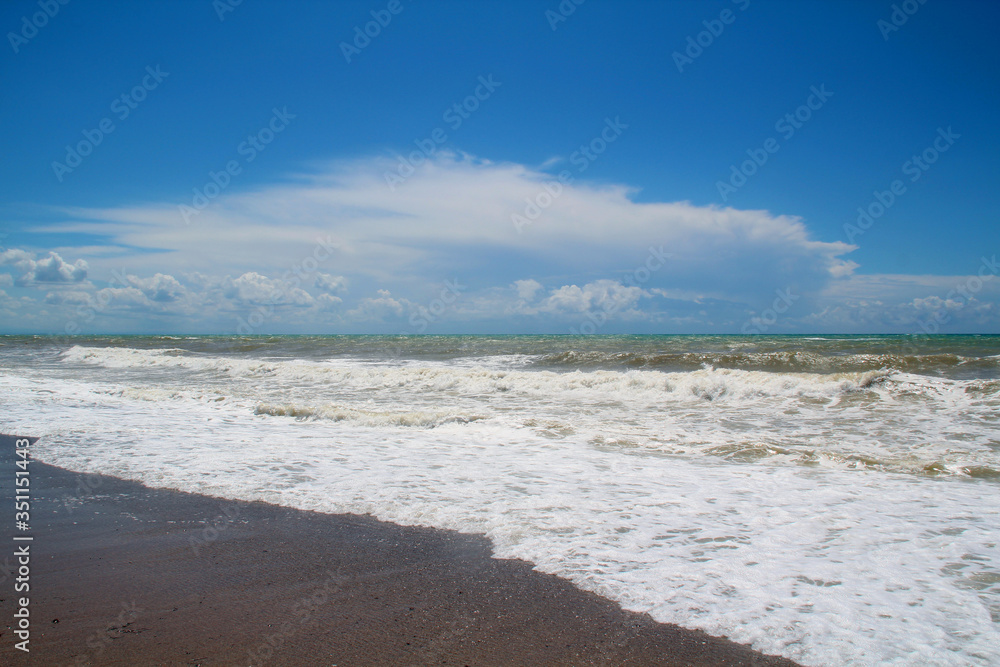Light wave on the sea beach
