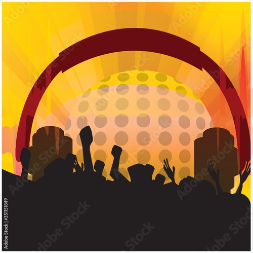 Audience enjoying a disco event