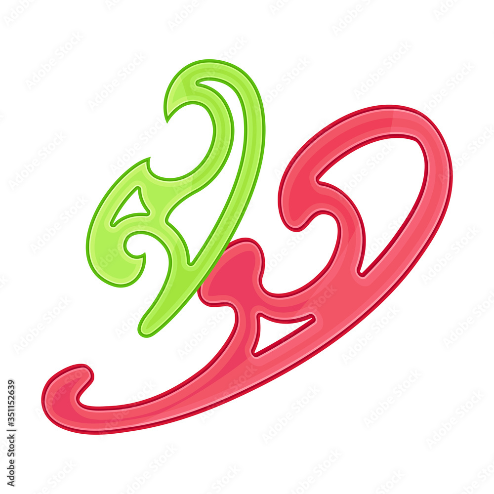 French Curve as Sewing and Tailoring Accessory Isolated on White Background Vector Illustration French Curve as Sewing and Tailoring Accessory Isolated on White Background Vector Illustration