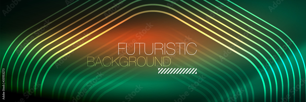 Shiny neon lines, stripes and waves, technology abstract background. Trendy abstract layout template for business or technology presentation, internet poster or web brochure cover, wallpaper Shiny neon lines, stripes and waves, technology abstract background. Trendy abstract layout template for business or technology presentation, internet poster or web brochure cover, wallpaper