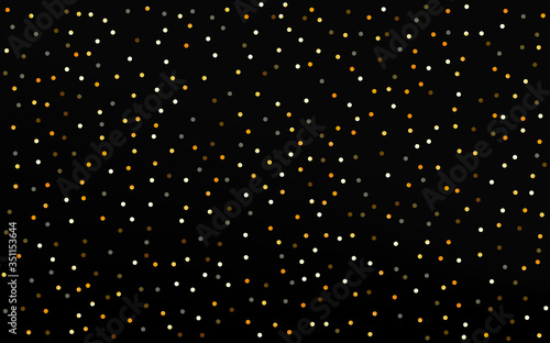 Yellow Dot Luxury Black Background. Festive Round 