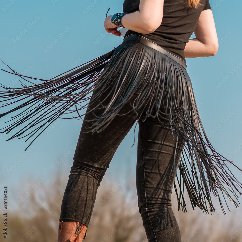 Plus size top fringe belt