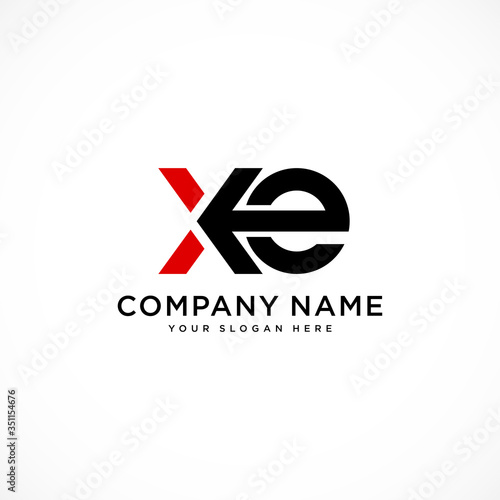 Abstract Letter Logo Template Initial XE. Vector illustration