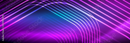 Shiny neon lines  stripes and waves  technology abstract background. Trendy abstract layout template for business or technology presentation  internet poster or web brochure cover  wallpaper