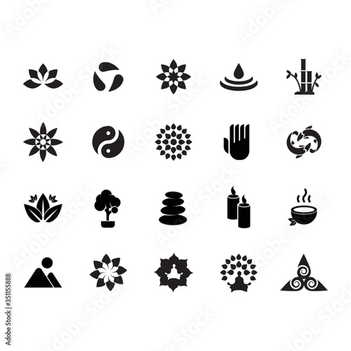 silhouette of zen icon set