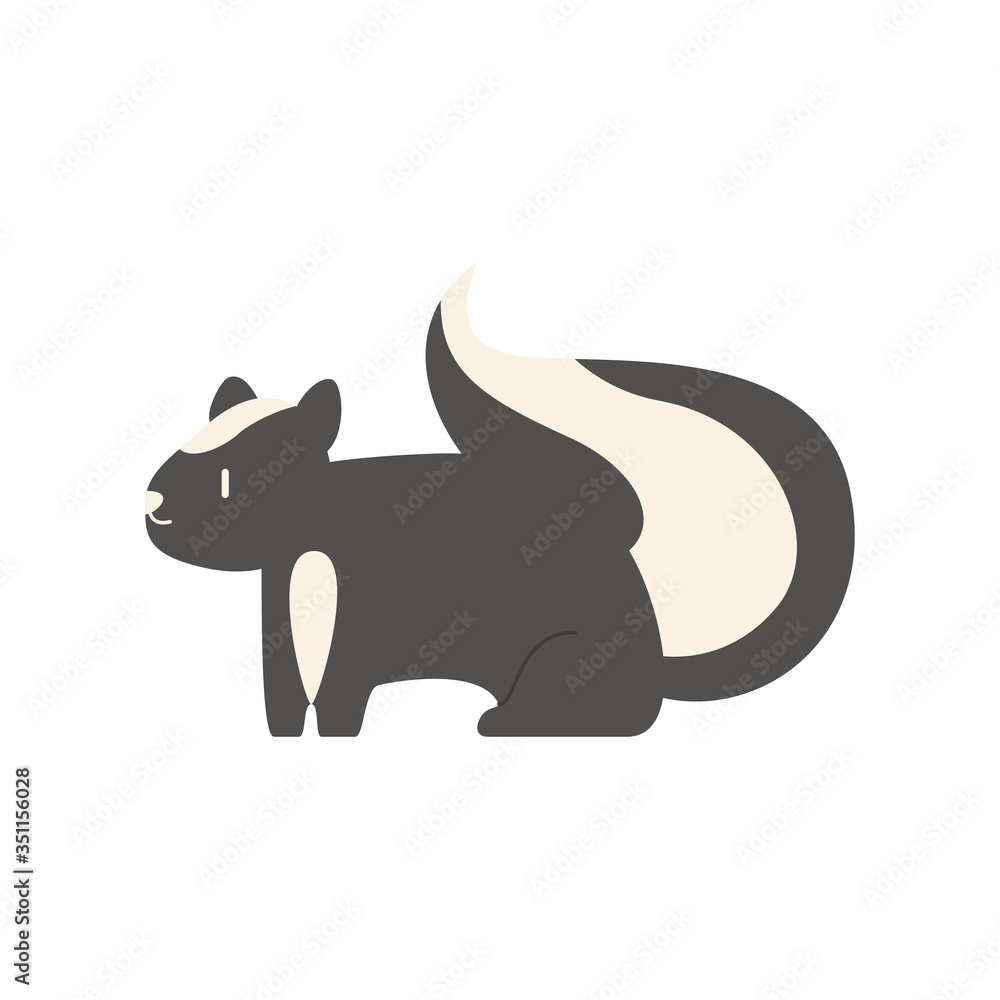 cute skunk animal vector