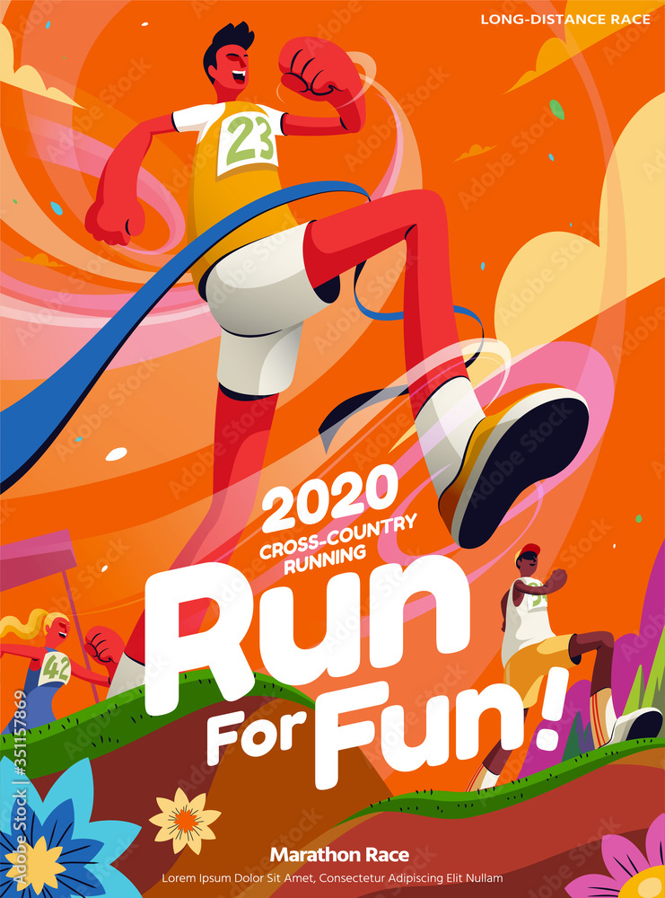 Crosscountry running event poster Stock Vector Adobe Stock