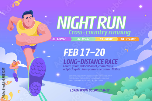 Night run event illustration