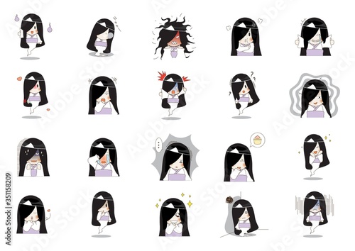 various expressions of japanese ghost character